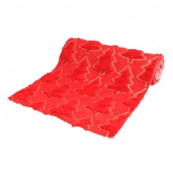 CHEMIN DE TABLE MY COSY TREE SEQUIN OR ET ROUGE 