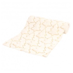 CHEMIN DE TABLE MY COSY TREE SEQUIN OR BLANC 28CM X 3M