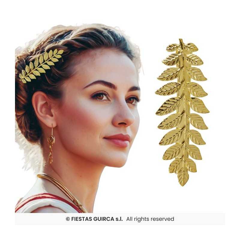 PINCE A CHEVEUX FEUILLE DE LAURIER OR LAUREAT