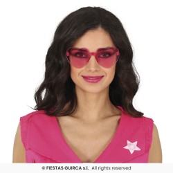 LUNETTES COEUR TRANSPARENTES ROSE