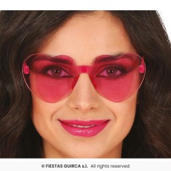 LUNETTES COEUR TRANSPARENTES ROSE