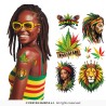 TATOUAGES EPHEMERES JAMAIQUE RASTAFARI 14 X 30 CM