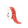 RUBAN PAILETTE ETOILES STAR DUST ROUGE/OR 2,5CM X 3M
