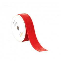 RUBAN PAILETTE SPARKLE ROUGE 2,5CM X 3M