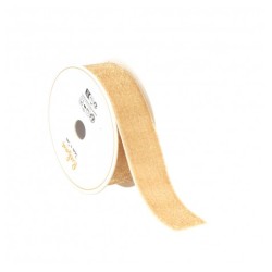 RUBAN PAILETTE BEIGE 2,5CM X 3M