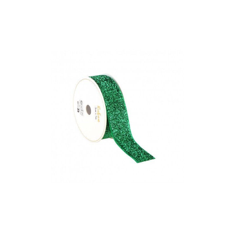 RUBAN PAILETTE VERT 2,5CM X 3M