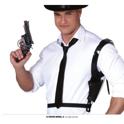 HOLSTER DE BRAS + CARTOUCHIERE NOIRE + PISTOLET NOIR 25 CM