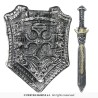 BOUCLIER DE CHEVALIER + EPEE EN PLASTIQUE 48 CM