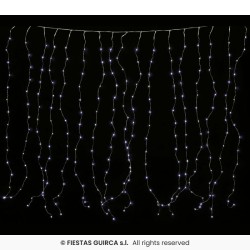 DECORATION RIDEAU LUMINEUX BLANC FROID 2 M DE LARGE X 1.50 M DE HAUT 300 LED