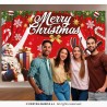 DECORATION PHOTOBOOTH DE NOEL MERRY CHRISTMAS 220 X 150 CM EN TISSUS