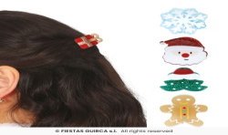 5 PINCES A CHEVEUX DE NOEL 