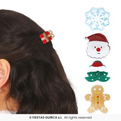 5 PINCES A CHEVEUX DE NOEL 
