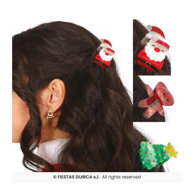 3 PINCES A CHEVEUX DE NOEL 