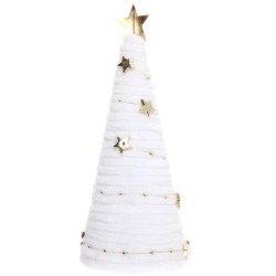 DECORATION SAPIN DE NOEL COSY BLANC 6.5 X 13 CM 
