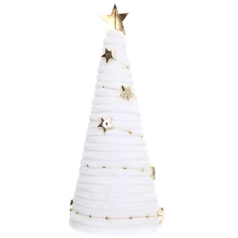 DECORATION SAPIN DE NOEL COSY BLANC 6.5 X 13 CM 