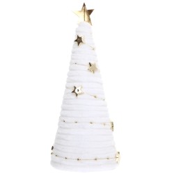 DECORATION SAPIN DE NOEL COSY BLANC 6.5 X 13 CM 