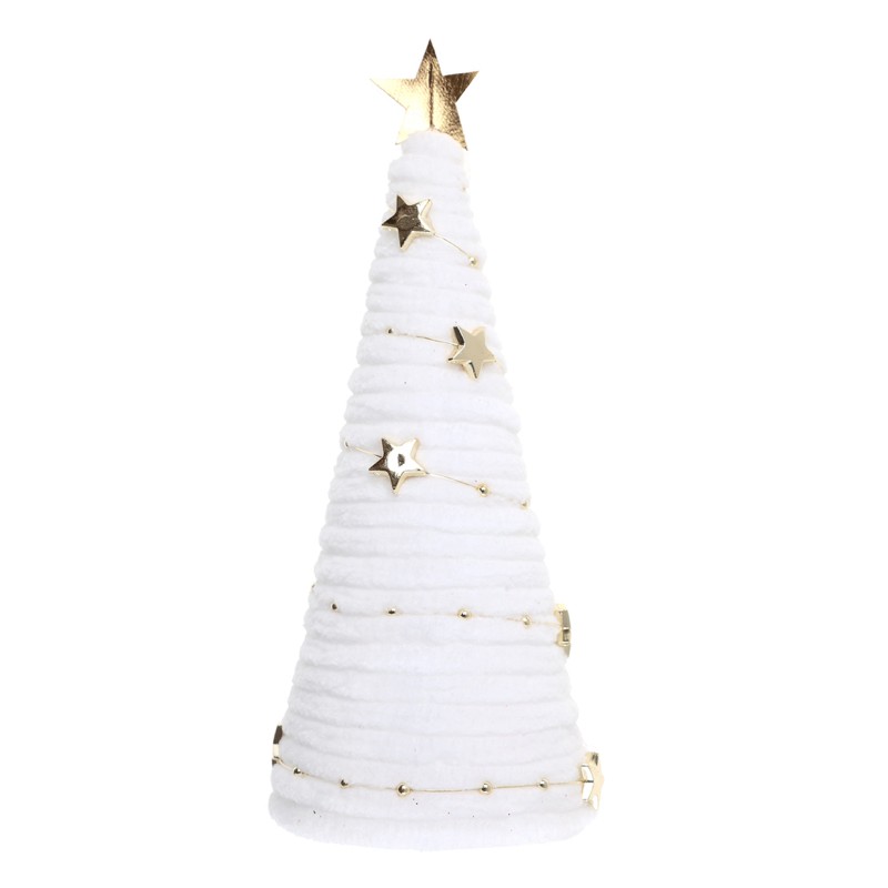 DECORATION SAPIN DE NOEL COSY BLANC 6.5 X 13 CM 