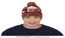 BONNET A POMPOM TASSE DE NOEL ET PAINS D'EPICES MERRY CHRISTMAS 