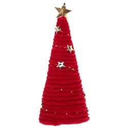 DECORATION SAPIN DE NOEL COSY ROUGE 6.5 X 13 CM