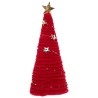 DECORATION SAPIN DE NOEL COSY ROUGE 6.5 X 13 CM 