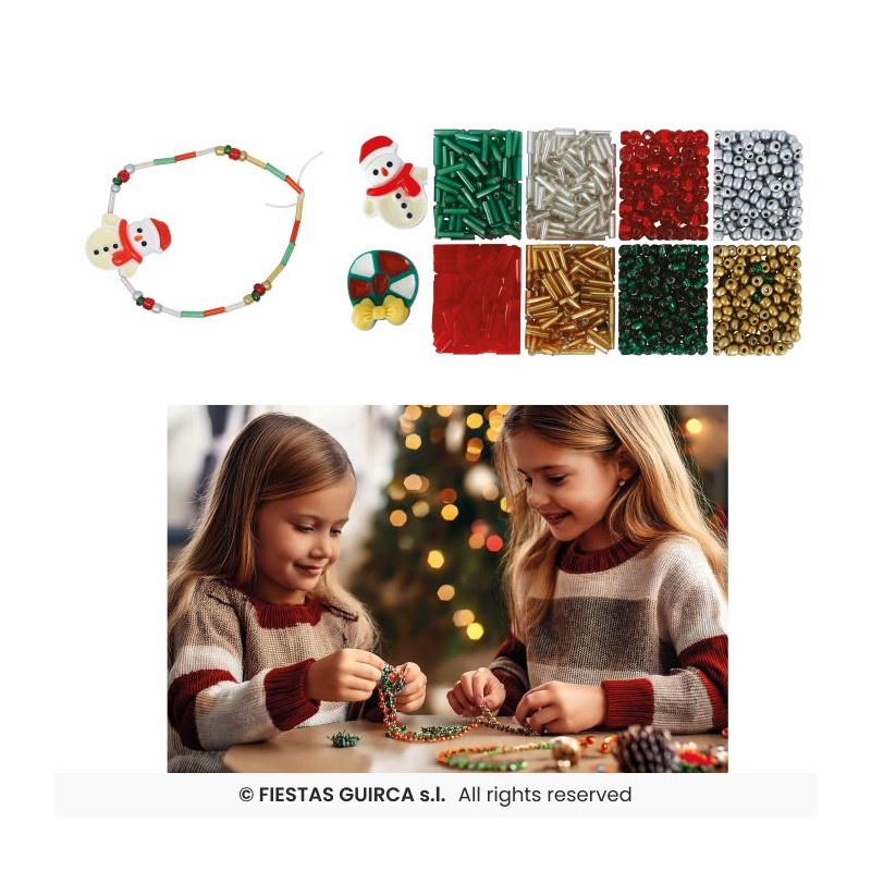 BOITE DE 1100 PIECES ET PERLES POUR BRACELETS DE NOEL DIY