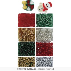 BOITE DE 1100 PIECES ET PERLES POUR BRACELETS DE NOEL DIY