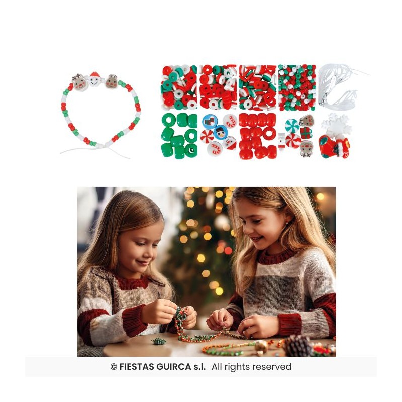 BOITE DE 450 PIECES ET PERLES POUR BRACELETS DE NOEL DIY