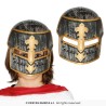 CASQUE OU HEAUME DE CHEVALIER ARGENT ET OR ENFANT VISIERE AMOVIBLE
