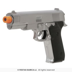PISTOLET ARGENT OU OR 24 CM EN PLASTIQUE