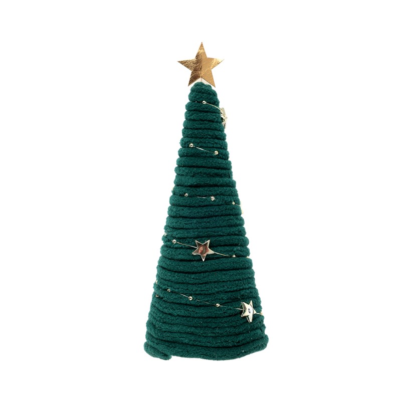 DECORATION SAPIN DE NOEL COSY VERT 6.5 X 13 CM 