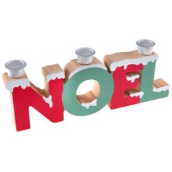 DECORATION PORTE BOUGIES LETTRES NOEL 26 X 3 X 8.5 CM