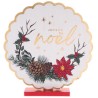 DECOR EN BOIS ROND JOYEUX NOEL MOTIFS SOUS BOIS ETOILE DE NOEL POMME DE PIN