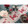 CHEMIN DE TABLE HOUX DE NOEL + PERE NOEL 28 CM X 2.5 M