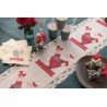 CHEMIN DE TABLE HOUX DE NOEL + PERE NOEL 28 CM X 2.5 M