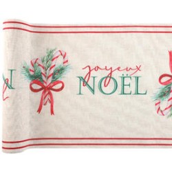 CHEMIN DE TABLE BOUQUET DE NOEL JOYEUX NOEL 28 CM X 3 M