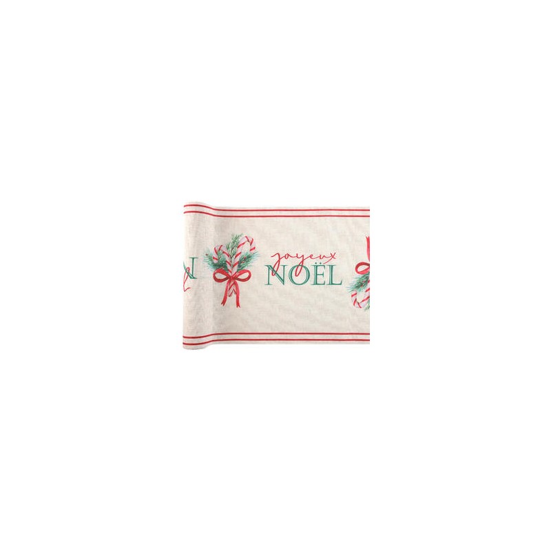 CHEMIN DE TABLE BOUQUET DE NOEL JOYEUX NOEL 28 CM X 3 M