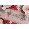 CHEMIN DE TABLE BOUQUET DE NOEL JOYEUX NOEL 28 CM X 3 M