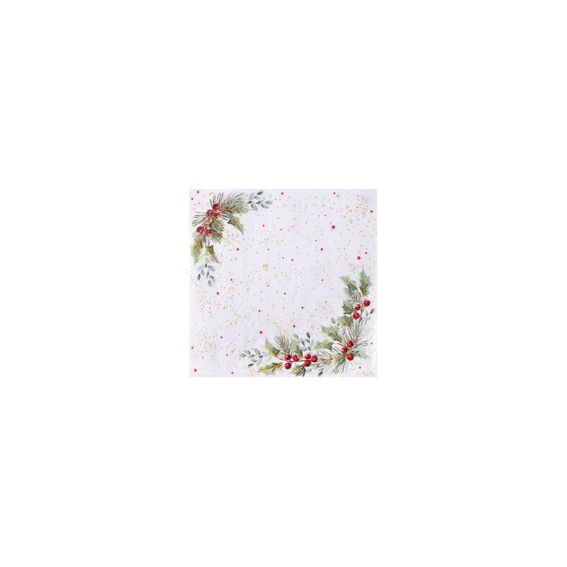 10 SERVIETTES DECOR HOUX ETOILE 33 X 33 CM