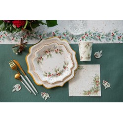 10 SERVIETTES DECOR HOUX ETOILE 33 X 33 CM