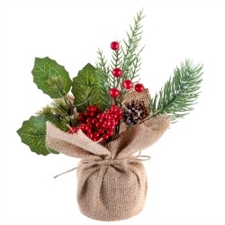 DECORATION COMPOSITION NATURE D'HIVER 8 X 25 CM NATUREL 