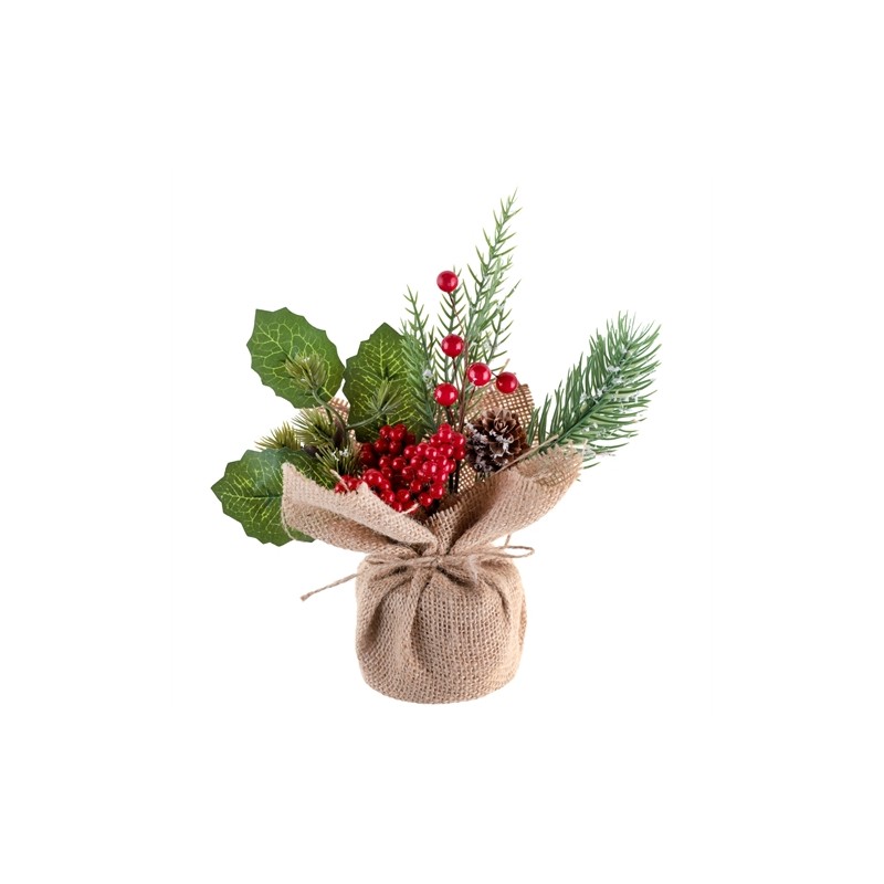 DECORATION COMPOSITION NATURE D'HIVER 8 X 25 CM NATUREL 