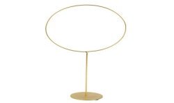 DECORATION CERCLE SUR PIED A DECORER METAL OR 39 X 19 CM 