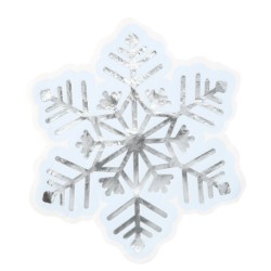 16 SERVIETTES FLOCON BLEU GLACIER BLANC ET ARGENT 32 X 29 CM 