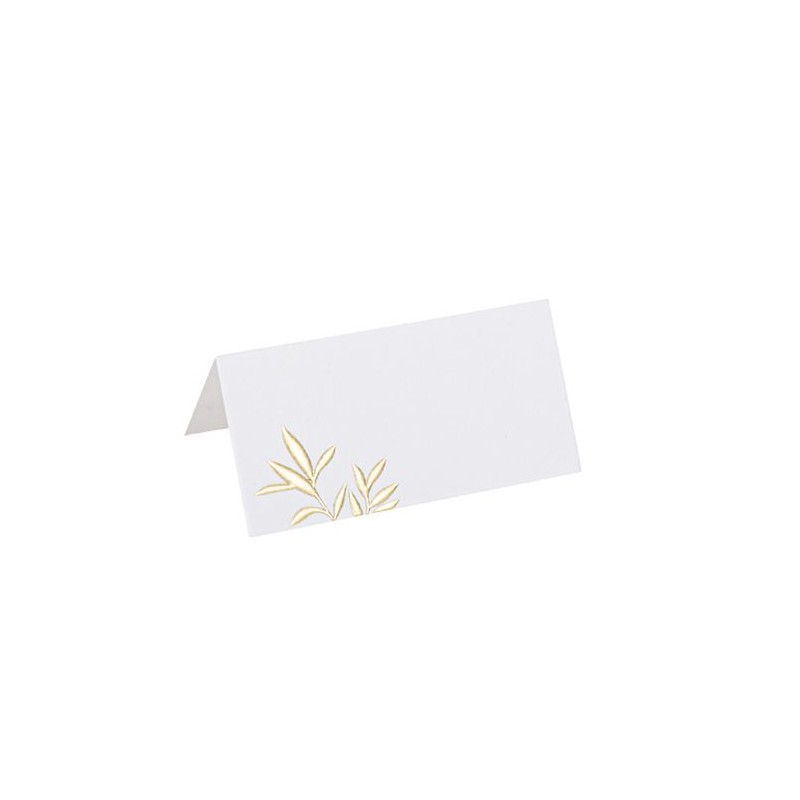 10 MARQUE-PLACES JOLIS BRINS BLANC ET OR 8X 4 CM