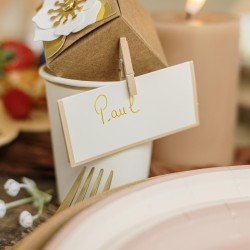 10 MARQUE-PLACES CREME ET CAMEL 8 X 4 CM 