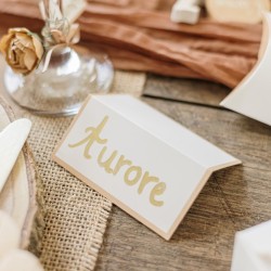 10 MARQUE-PLACES CREME ET CAMEL 8 X 4 CM 