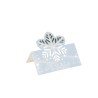 10 MARQUE-PLACES FLOCONS BLEU GLACIER ET PAILLETTES IRISEES 8 X 7 CM 