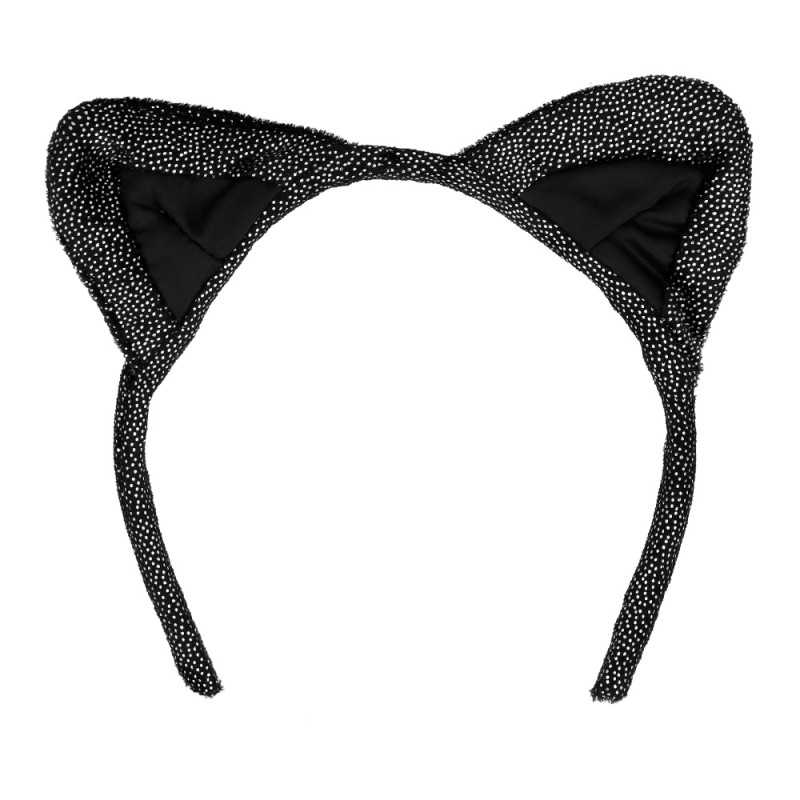 SERRE-TETE OREILLES DE CHAT NOIR BRILLANT 