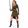 DEGUISEMENT GOTIQUE MEDIEVALE ROBIN DES BOIS FEMME ROBE VERTE A CAPUCHE XL