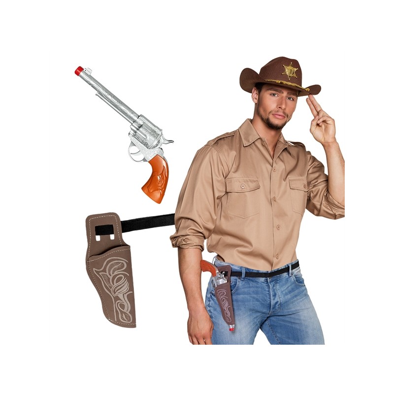 SET COWBOY ( PISTOLET, CEINTURE ET ETUI )